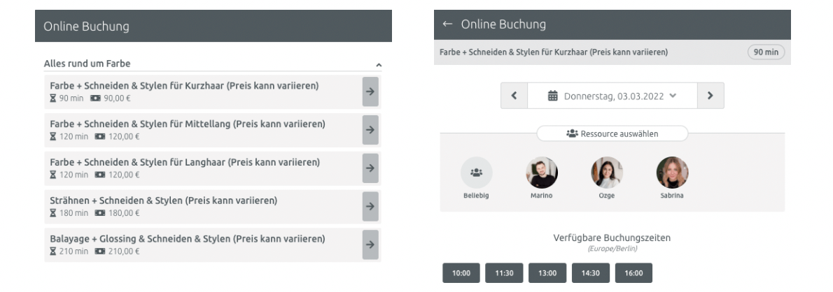 Friseur Augsburg Online Termin Buchung Screenshot